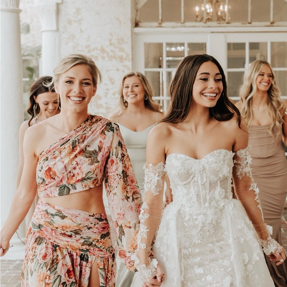 Bronx and Banco Sienna One Sleeve Gown in Rose - Picture 4 of 6